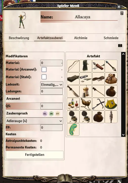 Artefakt verzaubern